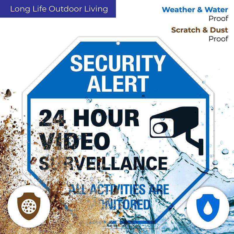 Sigo Signs علامة مراقبة الفيديو، تنبيه أمان CCTV، 12x12 بوصة، ألمنيوم مقاوم للصدأ .040، مقاوم للتلاشي، صنع في الولايات المتحدة - Image 5
